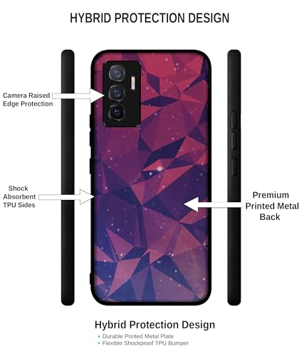 Image of Bad Color Shape Design Premium 2D Printed Metal Back Case Cover for Vivo V23E 5G / Y75 4G, Multicolor