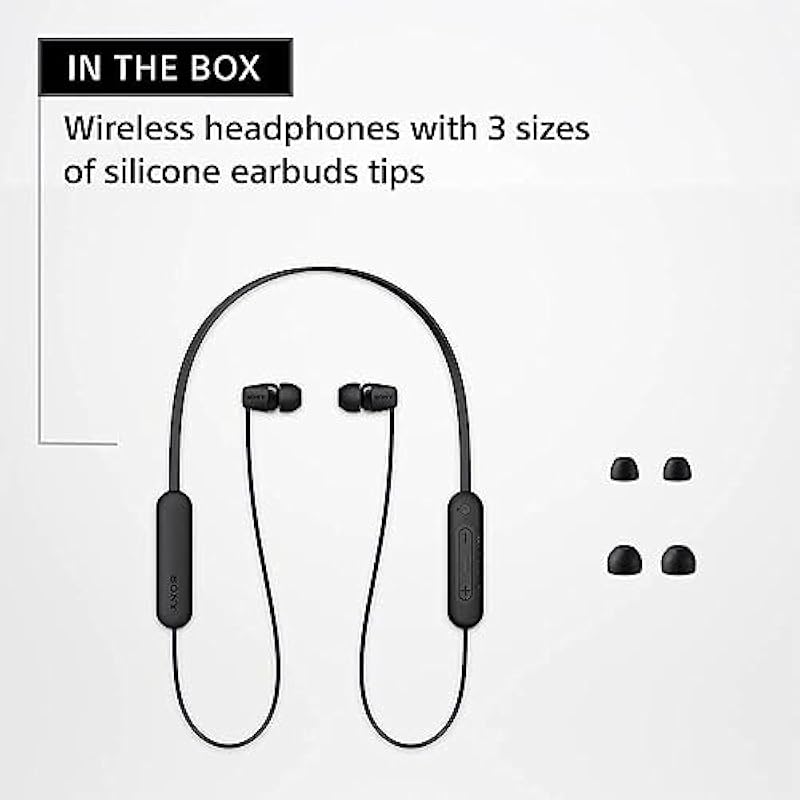Sony WI-C100 Wireless in-Ear Bluetooth Headphones with Built-in Microphone, Black Black 상세이미지 6