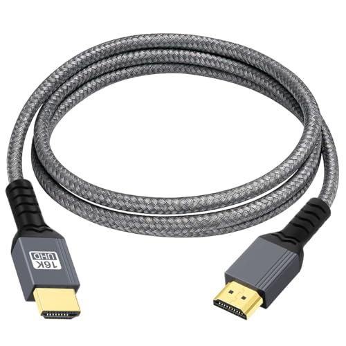 Cable HDMI 2.2, 96 Gbps, UHD HDR, cable HDMI compatible con 16 K @ 60 Hz, 12 K a 120 Hz, 8 K @ 240 Hz, 4 K @ 480 Hz, eARC, HDR10+, HDCP 2.3, Dolby Vision, Atmos para PS5, Xbox Series X/S, Roku TV, PC