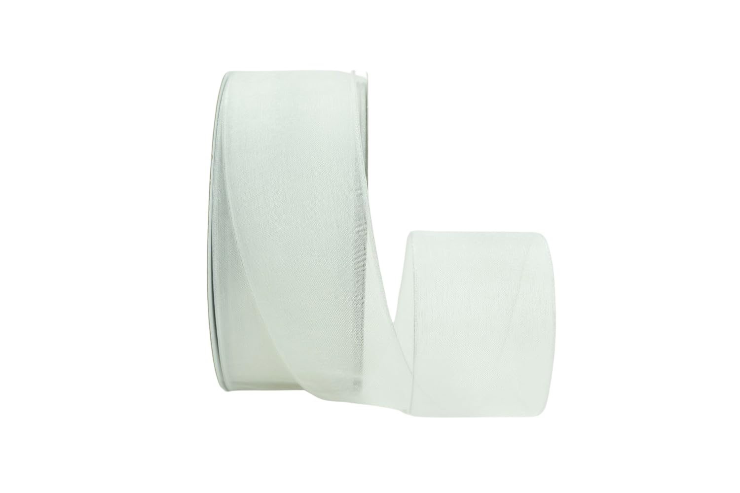 Ribbon Bazaar Wired Sheer Organza 1-1/2 inch White 25 yards Ribbon