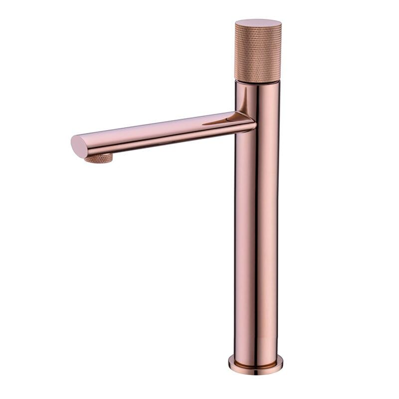 Robinet de salle de bains cascade en or rose élégant pour lavabo chic
