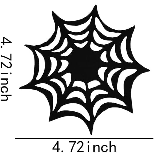 Halloween Drink Coasters Set of 6 Black Spider Web Coaster Spider Web Drink Coasters for Tabletop Protection Coffee Table Decor for Home Office Kitchen Bar Halloween Decor Doilies Placemats Set of 6 image 3