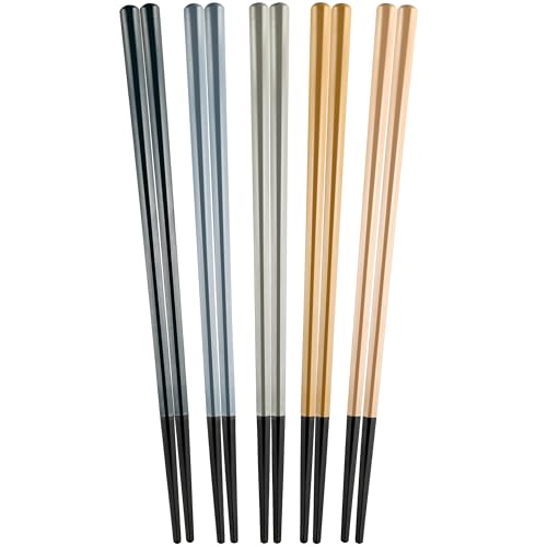 FlaColle【 耐熱220℃ 永く使える お箸 】 箸 セット 23cm 八角箸 御洒落 日本製 【 滑らない 食洗器対応 】 来客用 家族用 アウトドア 業務用 (ツートン5色)