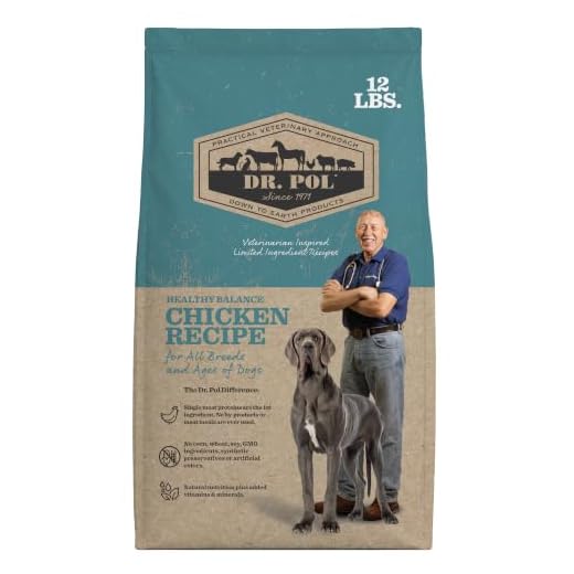 Dr. Pol Limited Ingredient Chicken Dog Food - Natural Healthy Balance Kibble, Vet Formulated for Sensitive Stomachs and Skin Allergies, Single Meat Source Made in USA, Chicken 12lb Bag