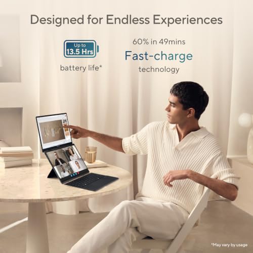 Image of ASUS Zenbook Duo (2026),Smartchoice,Intel Core Ultra 9(Series 2),Intel Arc iGPU,16GB /512GB,OLED,Touch Screen,14 inch(35.5 cm),Win 11,M365 Basic(1Y),Office 24,Gray,1.65 Kg,UX8406CA-QL505WS,AI Laptop