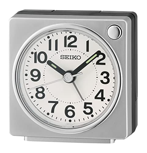 Seiko Clock alarm clock QHE196S, Grey & Black, Rectangular