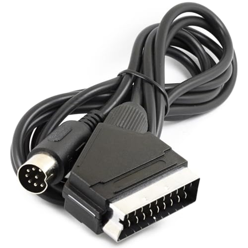 risingsaplings Cable de TV RGB euroconector AV para Sega Genesis Megadrive 1 MD1 de aproximadamente 1,8 metros (8 pines, PAL D)