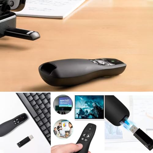 Apresentador Passador de Slides Exoom Sem Fio, Laser Vermelho, Alcance 30m, Compatível com Windows/M