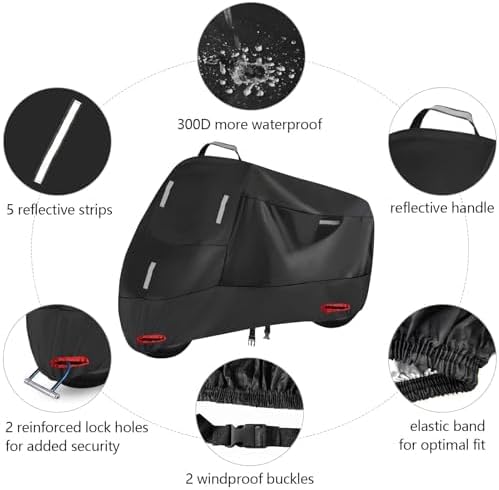 Motorcycle Cover for Harley Davidson Dyna Superglide 1995-2014, Outdoor Protection Durable Motorbike Cover Motorcycle Protective Cover Scooter Cover Tear-Resistant Sun Outdoor Accessorie