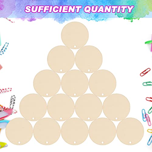 100 Pieces Unfinished Round Wooden Circles With Holes Round Wood Discs For Crafts Blank Natural Wood Circle Cutouts For Diy Crafts Party Birthday Christmas Decoration (2 Inch) #TOP2