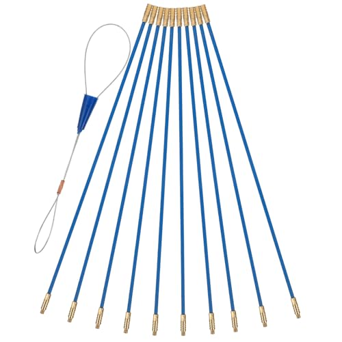 Kit tire-fil électrique bleu avec 10 bâtonnets en fibre de verre de 33 cm