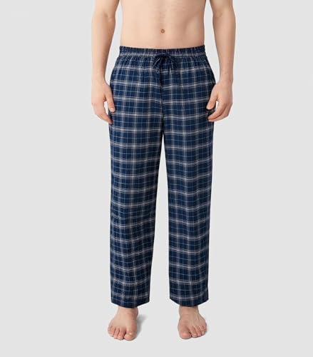 DAVID ARCHY Men's Flannel Pajama Pants, Soft & Cozy Cotton Pajama Pants, Lightweight Plaid Pants for Men with Pockets 2-Pack2