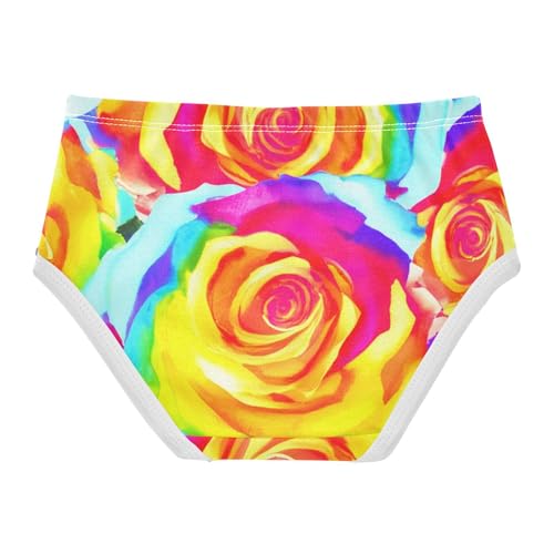 Abstract Colorful Roses Painted Panties Little Girl Toddler Girls Underwear Cotton Animals Briefs Kids Undies 2t2