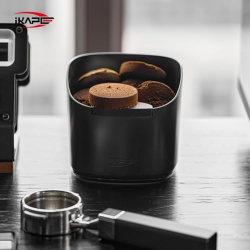 IKAPE Espresso Knock Box for Coffee Grounds, Barista Tool Enhanced for Better Manipulation - Black Espresso Machine Coffee Puck Disposal Box - Thumbnail 6