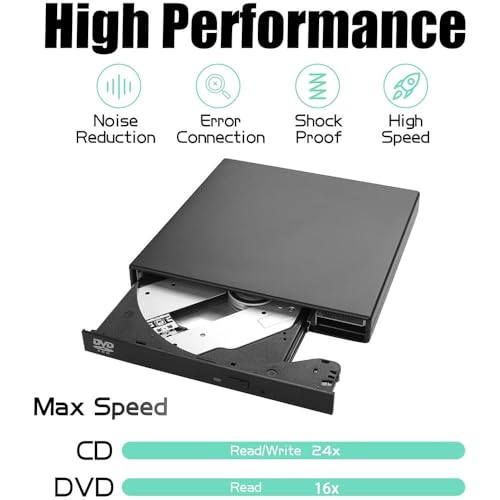 Unidad Externa CD DVD USB 2.0 Portable Negra miniatura 2
