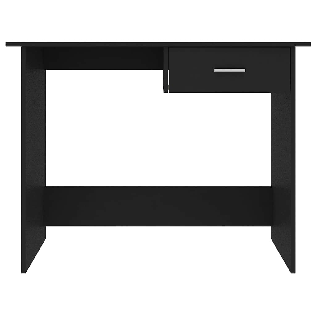 Scrivania nera 100 x 50 x 76 cm, in legno con cassetto, come tavolo da ufficio, tavolo da lavoro, scrivania per computer, per casa, studio, camera dei ragazzi e spazio di archiviazione