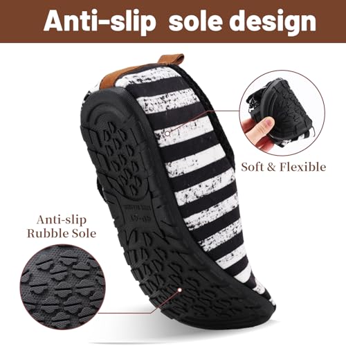 Image of Ibeauti Women Mens House Slippers Lightweight Comfy Barefoot Slipper Socks Rubber Sole House Shoes for Indoor /Outdoor Bedroom Travel