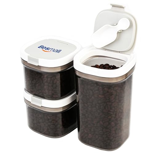 Besmall Vorratsdosen mit Deckel luftdicht Aufbewahrung Müsli Schüttdose mit Löffel Lebensmitteln Trockenfutterbehälter Küche für Getreide Mehl...