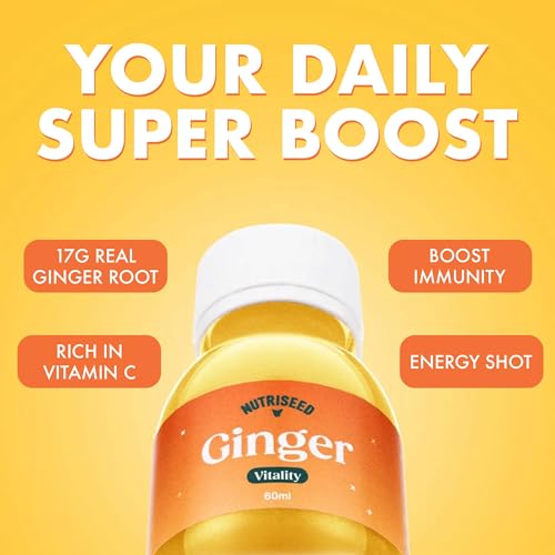 Nutriseed Ginger Shots (14 x 60ml) - 100% Natural Ingredients Freshly Cold Pressed, Ginger Shots Flash Frozen and Delivered, Rich in Vitamin C, helps Boost Immunity & Provide Instant Energy - 2