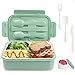 Bugucat Lunch Box 1400 ML,Bento Box con 3 Contenitori e Scatola Di Salsa Porta Pranzo con Posate per Microonde e Lavastoviglie per Adulti e Bambini,Portapranzo con Senza BPA per Scuola lavoro Ufficio