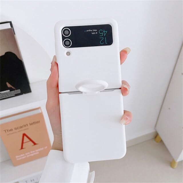 Image of MIDOS Back Cover Compatible with Samsung Z Flip 4 Silicone Case Full Protection Shock Proof Case for Samsung Galaxy Z Flip 4 (White)