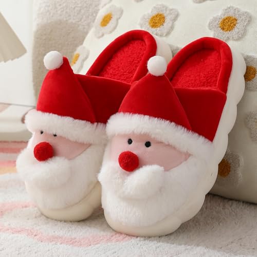 Santa Claus cotton slippers, non slip and warm, suitable for both men and women, suitable for indoor and outdoor wear2