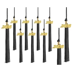 10 borlas de graduación 2026 para gorra y vestido de graduación, borlas negras