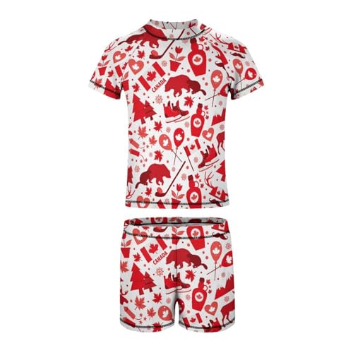 Canada Maple Leaf SquirrelChildren's Swimsuits Boys Two Piece Suit10-12Y（150cm）4