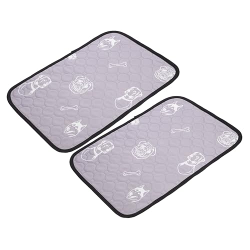 TOBBOMEY 2個 子犬のおしっこパッド フリースケージライナー 犬のおしっこ草パッド トレイ付き モルモットパッド ペットの犬のベビーサークル用おしっこマット 犬用おしっこパッド 布 Grey