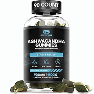 Effective Nutra Ashwagandha Gummies for Men and Women 1500mg – Ashwagandha Supplements for Stress Relief, Sleep, Calm…