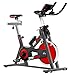FITFIU BESP-22 - Bicicletta indoor con disco inerziale da 24kg e resistenza regolabile, manubrio con cardiofrequenzimetro, borraccia e pedali con fermapiede, Home Fitness Bike, peso massimo 120kg