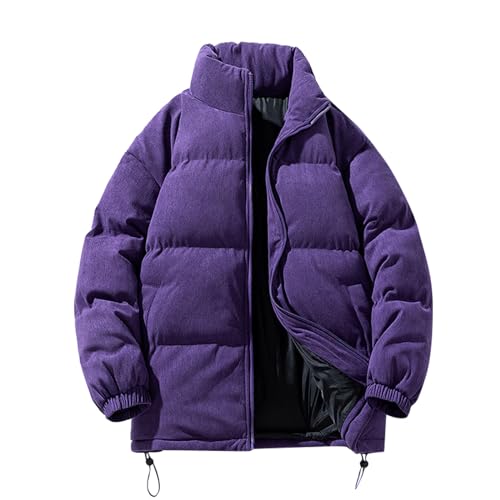 Chaquetas De Plumas Hombre, Anorak Hombre Invierno, Sin Capucha Talla Grande con Cremallera con Bolsillos Chaqueta Plumas Color Sólido Holgados Cómodo Abrigo Adecuado para Clima Frío