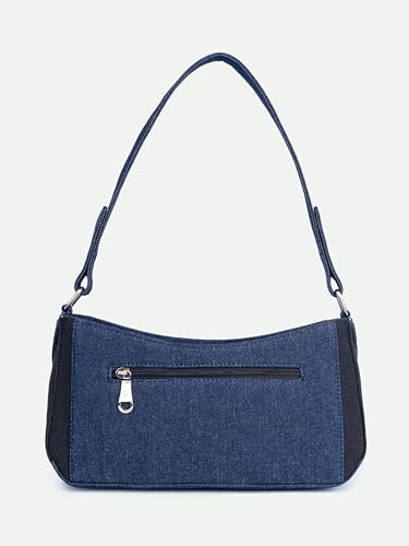 Image of ZOUK Lyra Small Shoulder Bag for Women - Denim & Printed Shoulder Bag with Water-Resistant Lining | Handcrafted Sling Bag with Multiple Pockets & Zip Closure for Daily & Weekend Use |