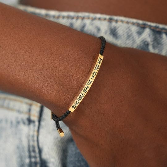 Image of Angyape Remember Who The F You Are Tube Bracelet For Women Men, 18k Gold Handmade Trendy Charms Adjustable Stainless Steel inspirational Bangle Bracelet for Teen Girls Cool Jewelry Gifts