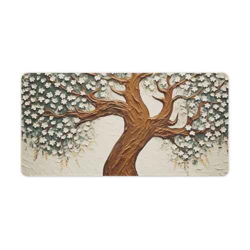 Tapis de souris de grande taille design arbre pour le bureau à la maison