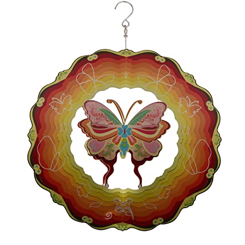 Butterfly Wind Spinner 12 Inch 3D Stainless Steel Wind Sculpture Hanging Wind Spinner For Outdoor & Indoor Decorations Butterfly Art Ornament Wind Spinners For Yard And Garden #TOP3