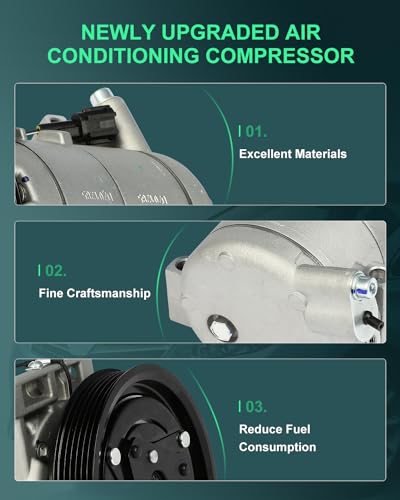 Image of SCITOO AC Compressor fit for Nissan for Sentra 1.6L 2000 | Fast Cooling, Ultra Low Noise (≤72 dB)Air Conditioner Compressor with Clutch, Easy Installation, 926004Z000 926004Z001