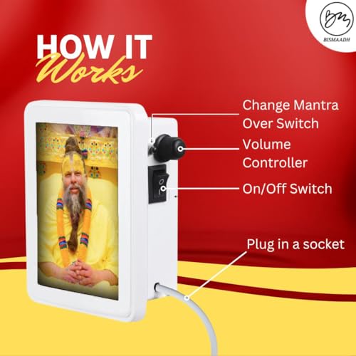 Image of Classic Wired Mantra Box with 4-Inch LED Display 8 in 1 Premanand Maharaj ji Mantra, Bhajan Jaap Box