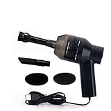 HONKYOB USB Mini Vacuum Cleaner Desktop Dust Cleaner Collection Tool with Brush for Cleaning Keyboard Dust,Bread Crumbs,Paper Scrap,Eraser Crunbs,Cigarette Ash,Car Device,Black