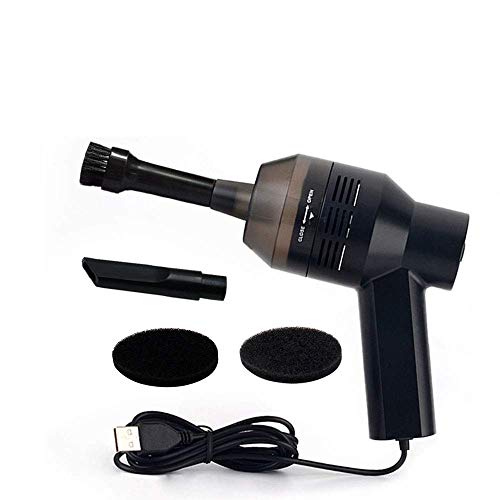 HONKYOB USB Mini Vacuum Cleaner Desktop Dust Cleaner Collection Tool with Brush for Cleaning Keyboard Dust,Bread Crumbs,Paper Scrap,Eraser Crunbs,Cigarette Ash,Car Device,Black