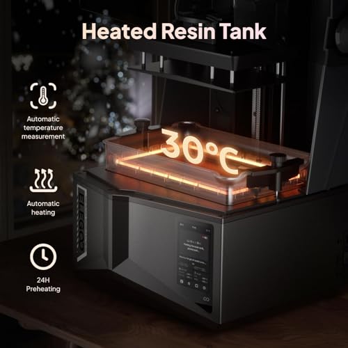 ELEGOO Saturn 4 Ultra 16K Resin 3D Printer, 10 Inch Mono LCD High Resolution Resin Printer, Heated Resin Tank, 150mm/h Fast Printing, Auto-Leveling, Wi-Fi Transfer, Print Size 8.33 x 4.66 x 8.66 Inch