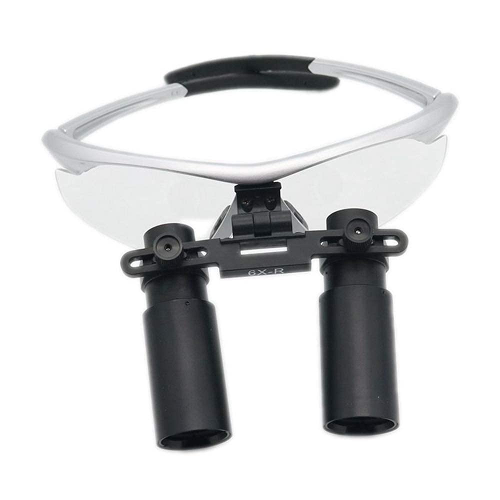 Lupas Binoculares 6X, Lupas Ópticas con Montura De Cristal, Lentes De Aumento De Alta Potencia, Distancia De Trabajo De 420 Mm.,