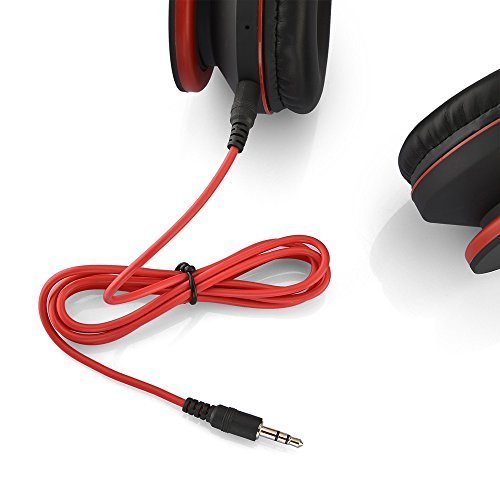 Powerlocus Wireless Bluetooth Over-Ear Stereo Foldable Headphones, Wired Headsets Rechargeable With Built-In Microphone For Iphone, Samsung, Lg, Ipad (Black/Red) #TOP2