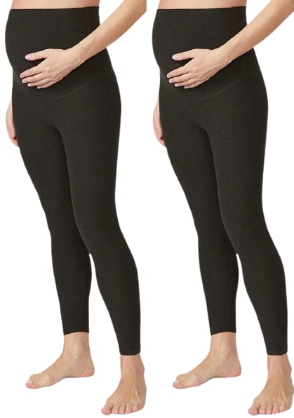 shaperx Maternity Women's Essential Stretch Crop Length Secret Fit Belly Leggings 2-picture-51