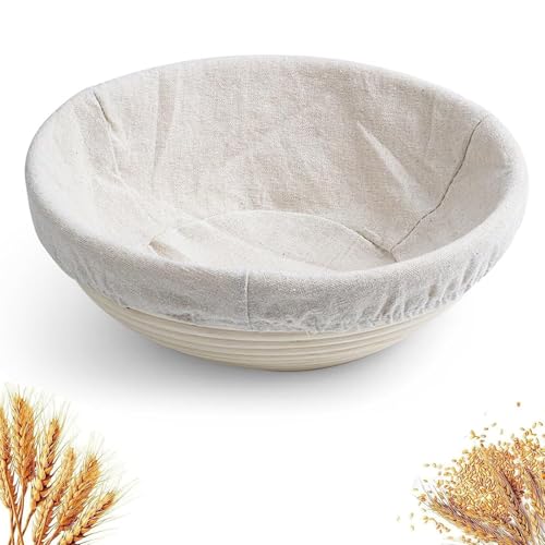 Image of Sourdough Bread Basket, Bread Basket, Breads Proofing Baskets, Handmade Round Breads Baskets, White, Wicker Baskets Professional Artisan Bread Making, Baking Tools Home Bakers