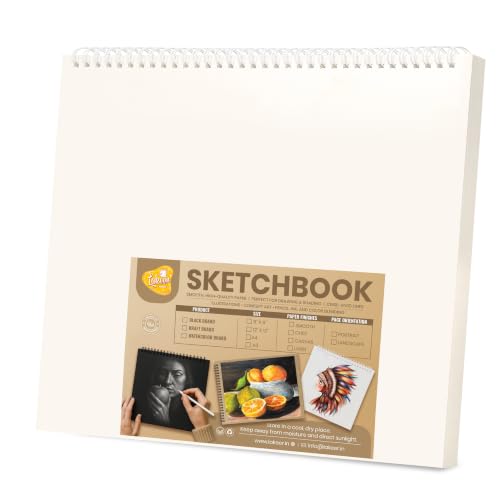 Image of Lakeer Watercolor Wire-O Sketchbook - 12x12 inch | Cold-Pressed Watercolor Paper with Cotton-25 Sheets (50 Pages), 250 GSM | Mixed Media, for Artist-(Acid Free)
