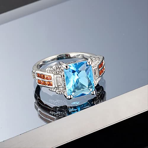 Party Jewelry Girl S Women Ring Gem Charms 925 Elegante Topaz Ring - Afbeelding 6