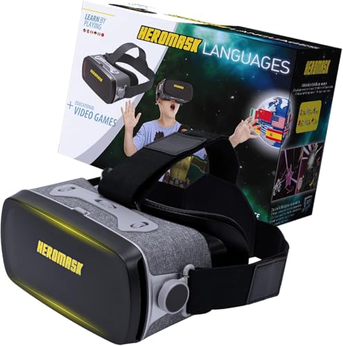 Heromask Idiomas: Gafas Virtuales + Juegos (5-12 años) ― Regalo Que motiva a Aprender inglés, Chino y Otros Idiomas Mientras Juega a Videojuegos de Realidad Virtual Heromask Idiomas: Gafas Virtuales + Juegos (5-12 años) ― Regalo Que motiva a Aprender inglés, Chino y Otros Idiomas Mientras Juega a Videojuegos de Realidad Virtual