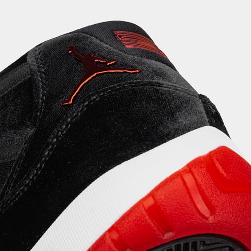 Air Jordan 11 Bred Velvet Womens Lifestyle Shoes (Black/Gym Red/White)3