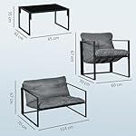 Outsunny Gartenmöbel-Set Stahl für 4 Personen Grau